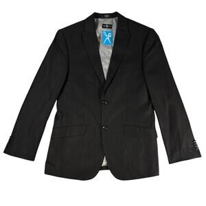 Marc Ecko Men's Sz 38R Blazer Cut & Sew Black 2 Button Pinstripe Suit Jacket